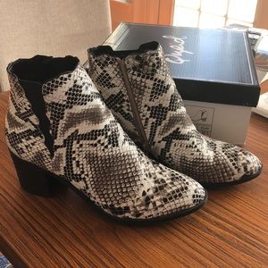 Snakeskin booties!